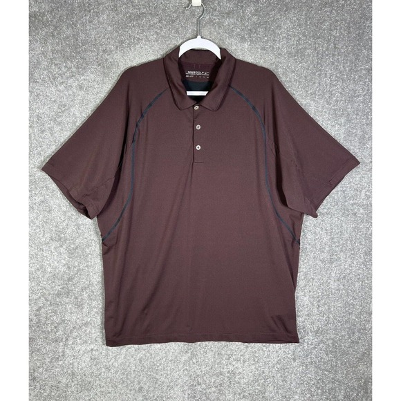 Nike Golf Dri Fit Short Sleeve Polo Shirt Mens XXL Plum Purple Stretch Back Mesh - Picture 1 of 15